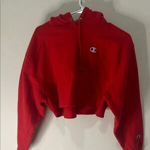 Champion Scarlet Red Cropped Hoodie